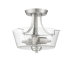 Craftmade 41952-BNK-CS Brushed Polished Nickel Grace 2 Light Convertible Semi Flush In Brushed Polished Nickel (clear Seeded Glass) Image 1