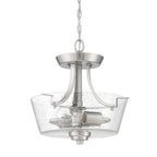 Craftmade Grace 2 Light Convertible Semi Flush In Brushed Polished Nickel (clear Seeded Glass)