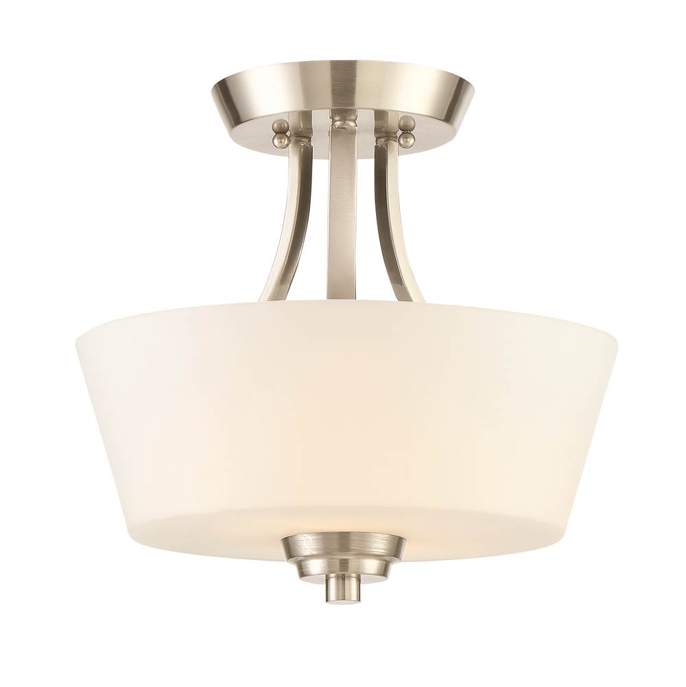 Craftmade Grace 2 Light Convertible Semi Flush In Brushed Polished Nickel