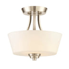 Craftmade Grace 2 Light Convertible Semi Flush In Brushed Polished Nickel