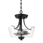 Craftmade Grace 2 Light Convertible Semi Flush In Brushed Polished Nickel (clear Seeded Glass)