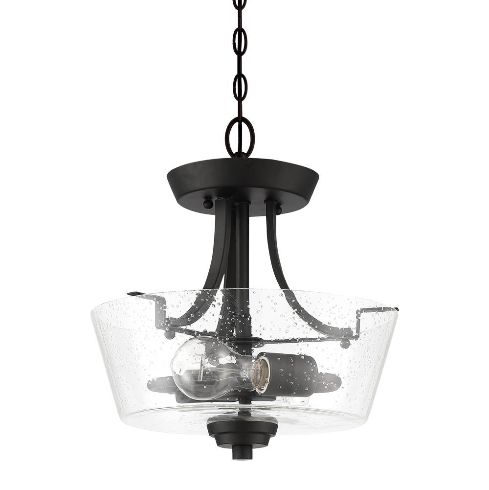 Craftmade 41952-ESP-CS Espresso Grace 2 Light Convertible Semi Flush In Espresso (clear Seeded Glass) Image 2