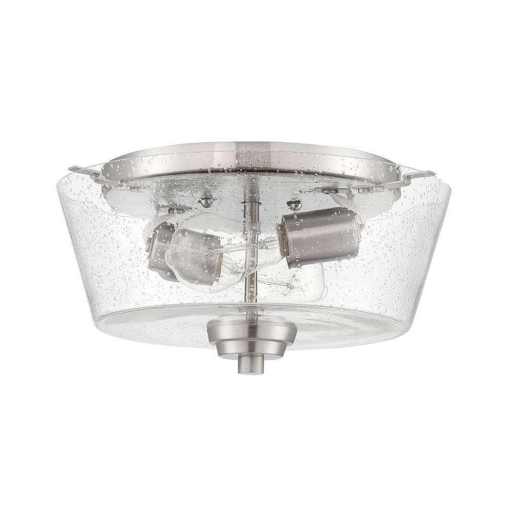 Craftmade 41982-BNK-CS Brushed Polished Nickel Grace 2 Light Flushmount In Brushed Polished Nickel (clear Seeded Glass) Image 1