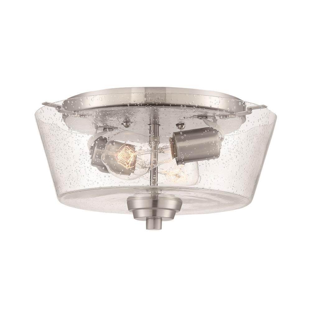 Craftmade Grace 2 Light Flushmount In Brushed Polished Nickel (clear Seeded Glass)