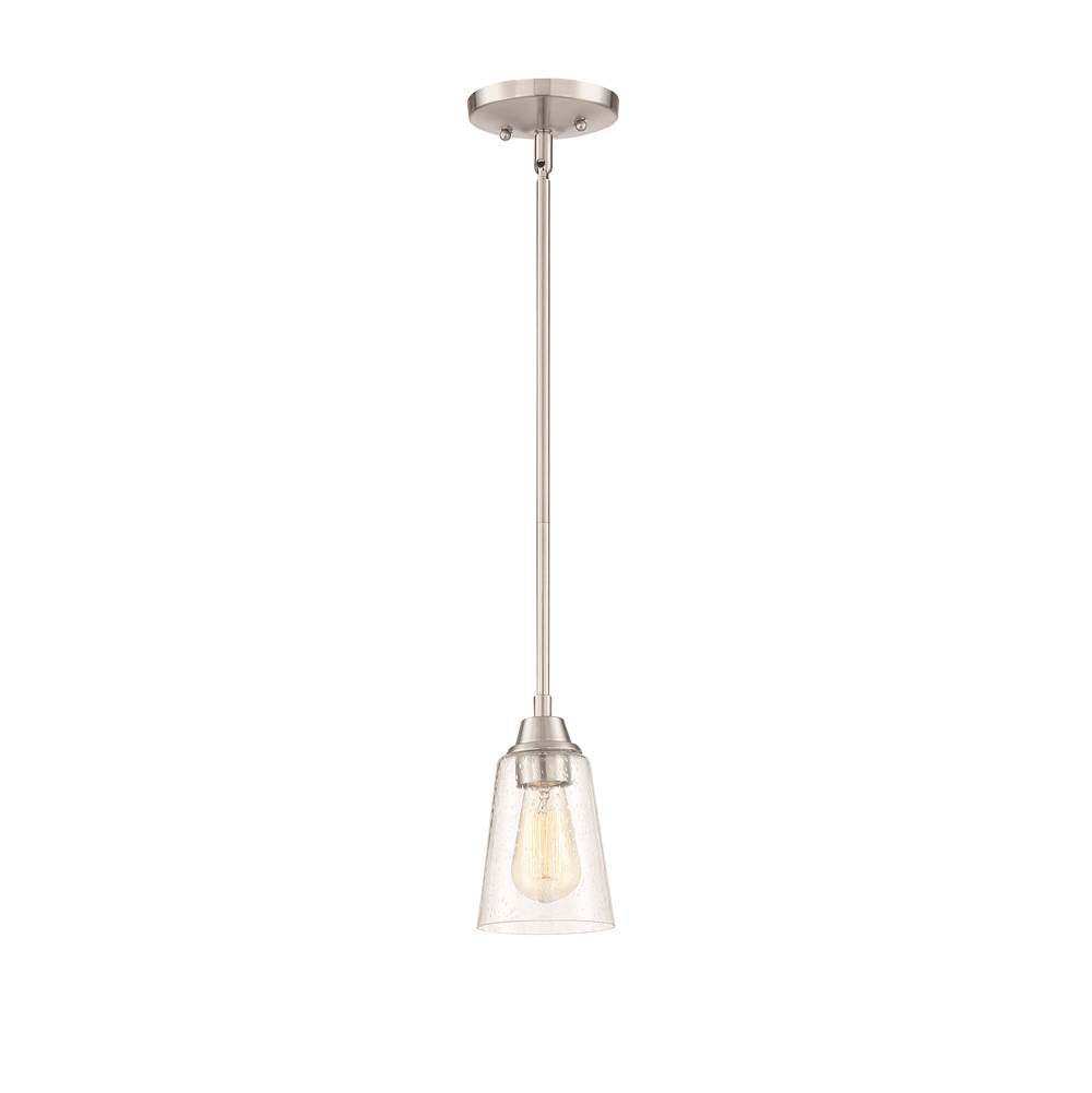 Craftmade Grace 1 Light Mini Pendant In Brushed Polished Nickel (clear Seeed Glass)