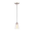 Craftmade Grace 1 Light Mini Pendant In Brushed Polished Nickel (clear Seeed Glass)
