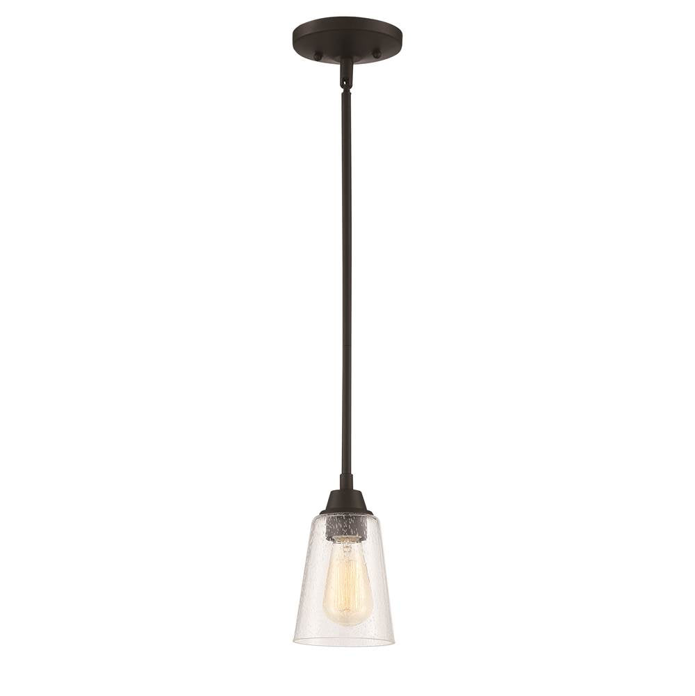 Craftmade Grace 1 Light Mini Pendant In Brushed Polished Nickel (clear Seeed Glass)