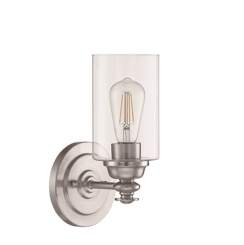 Craftmade Dardyn 1 Light Wall Sconce In Brushed Polished Nickel (clear Glass)