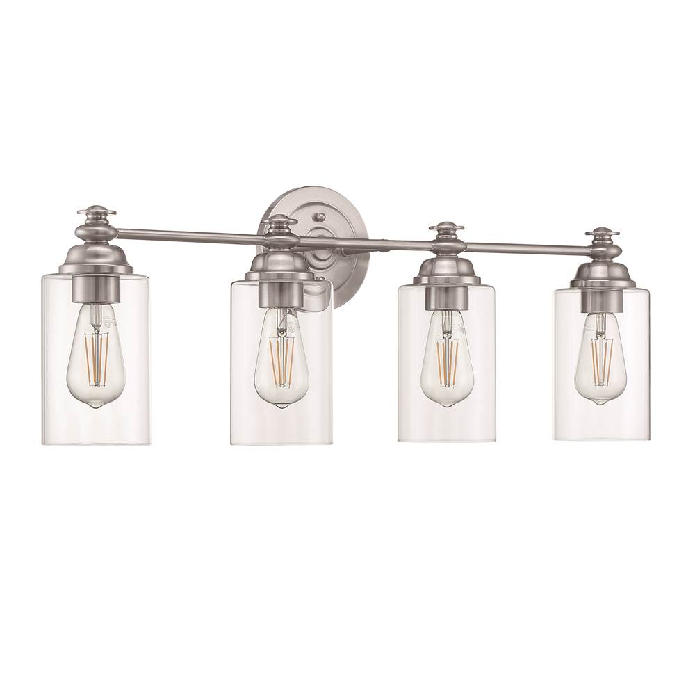 Craftmade Dardyn 4 Light Vanity In Brushed Polished Nickel (clear Glass)