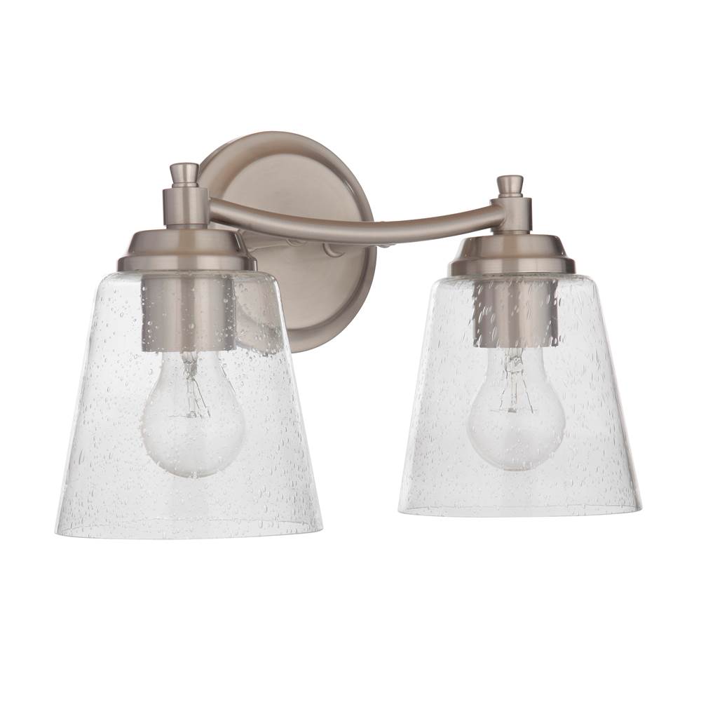 Craftmade Tyler 2 Light Vanity In Brushed Polished Nickel