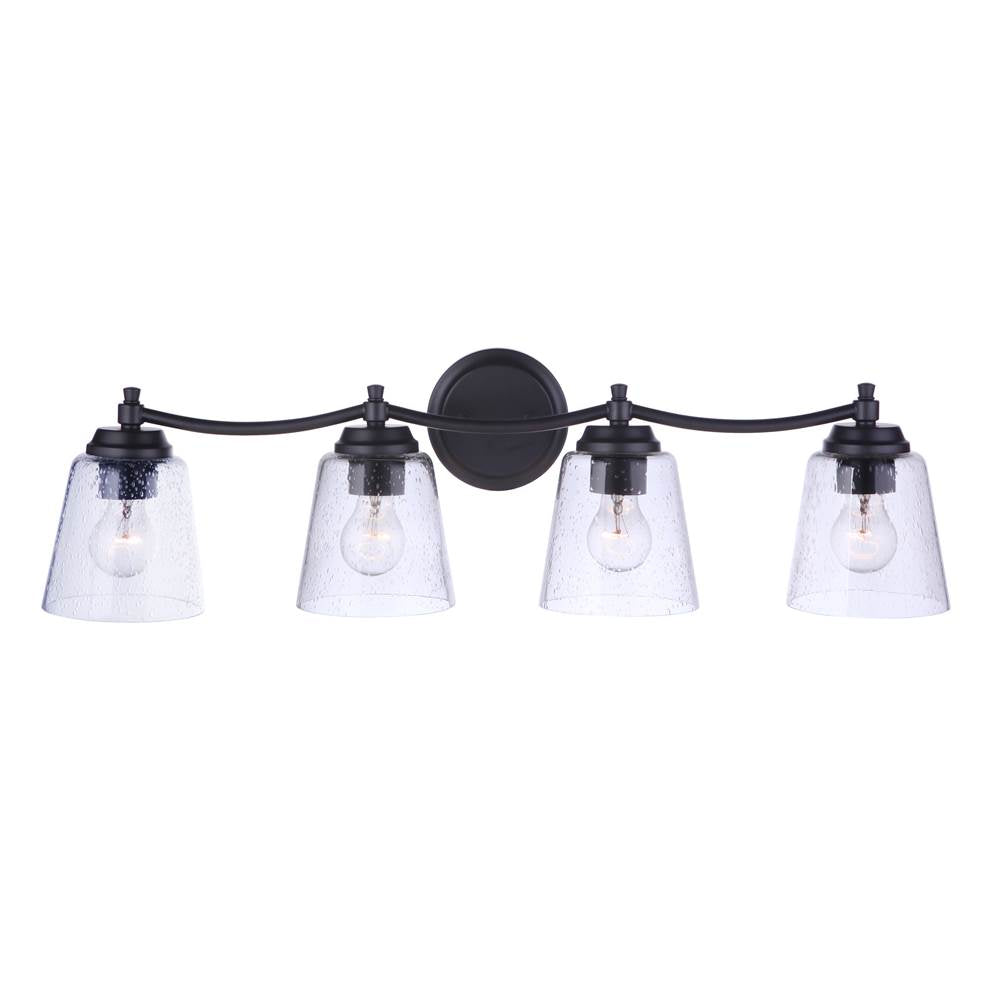 Craftmade 50204-FB Flat Black Tyler 4 Light Vanity In Flat Black Image 4