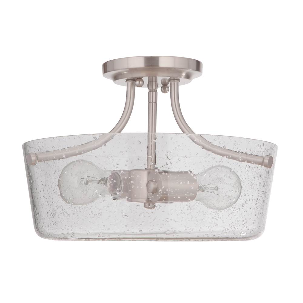 Craftmade Tyler 2 Light Semi Flush In Brushed Polished Nickel