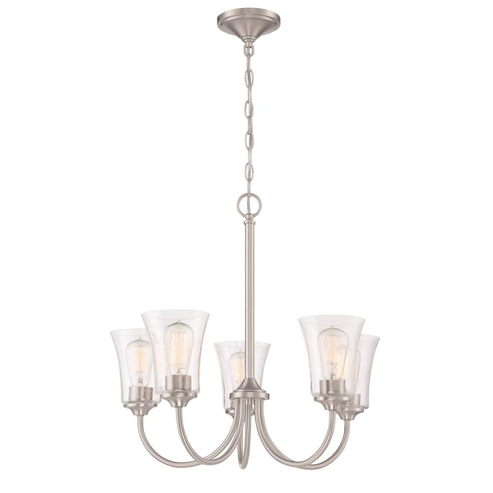 Craftmade Gwyneth 5 Light Chandelier In Brushed Polished Nickel