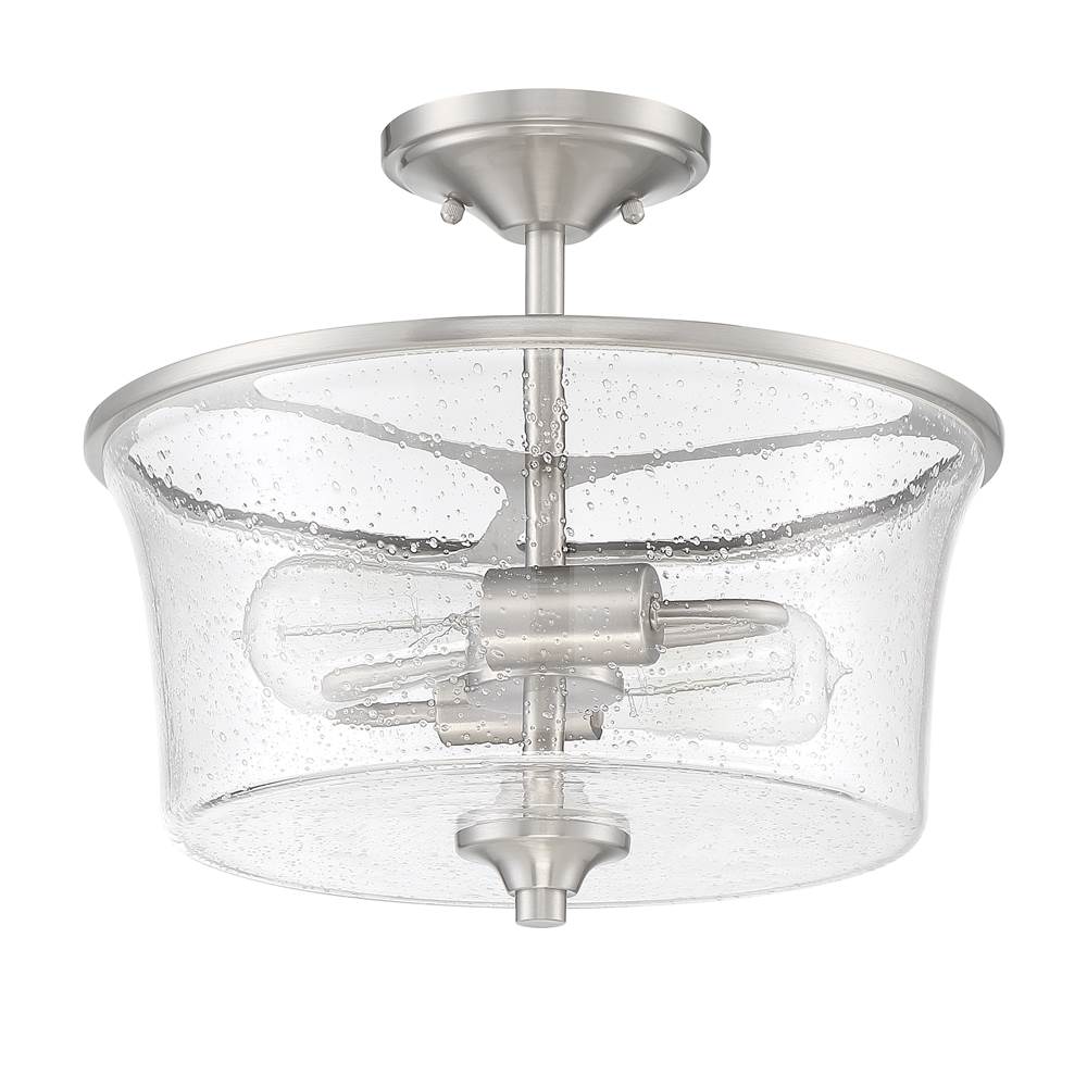 Craftmade 50452-BNK Brushed Polished Nickel Gwyneth 2 Light Convertible Semi Flush In Brushed Polished Nickel Image 1