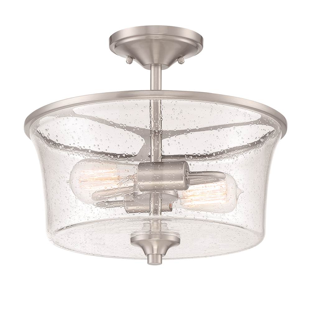 Craftmade Gwyneth 2 Light Convertible Semi Flush In Brushed Polished Nickel