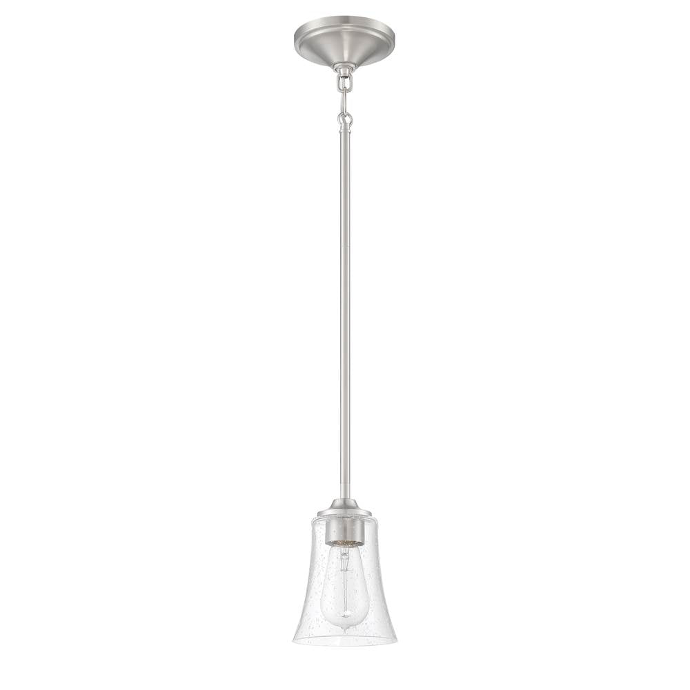 Craftmade 50491-BNK Brushed Polished Nickel Gwyneth 1 Light Mini Pendant In Brushed Polished Nickel Image 1
