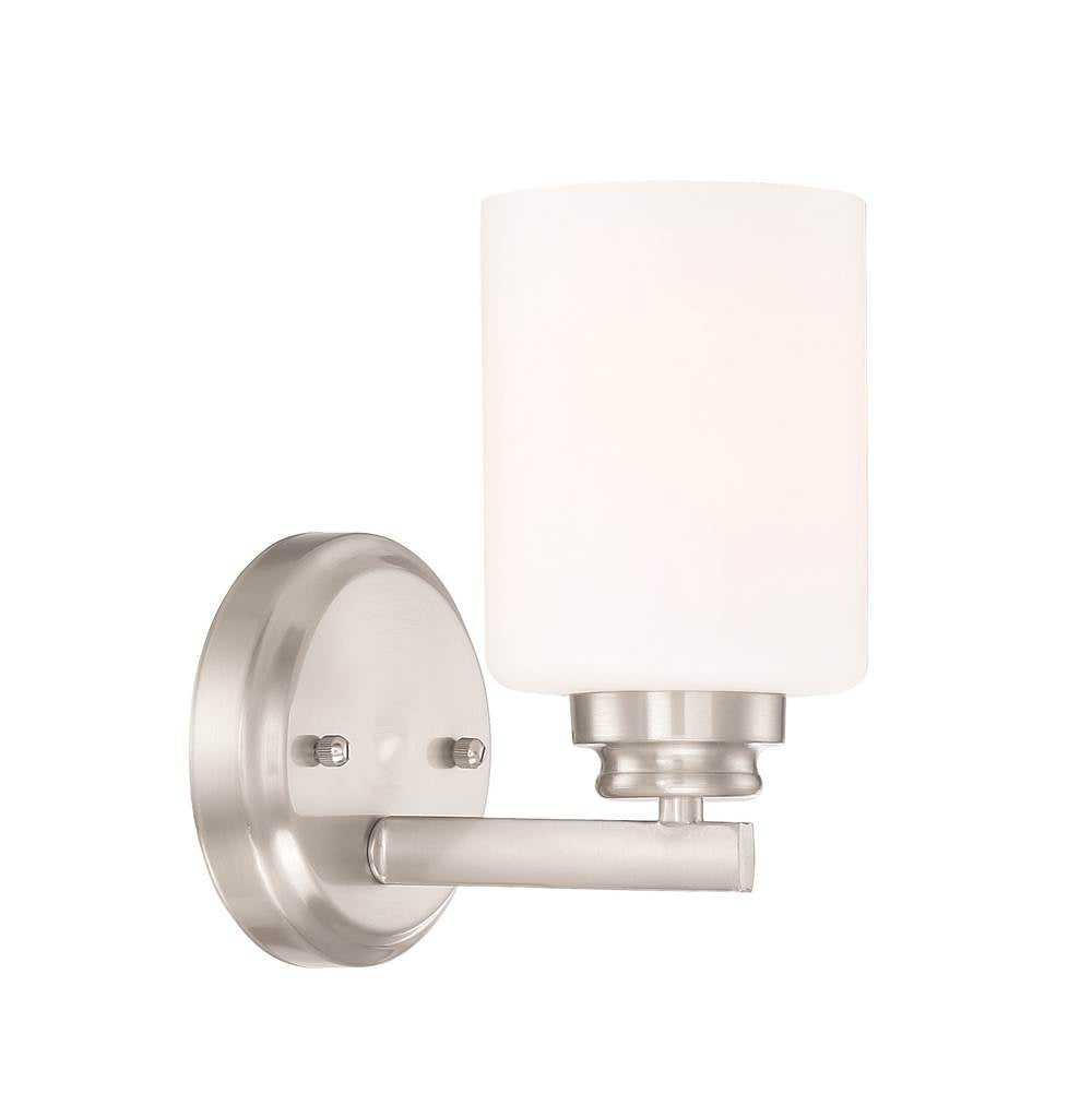 Craftmade Bolden 1 Light Vanity In Brushed Polished Nickel (white Glass)