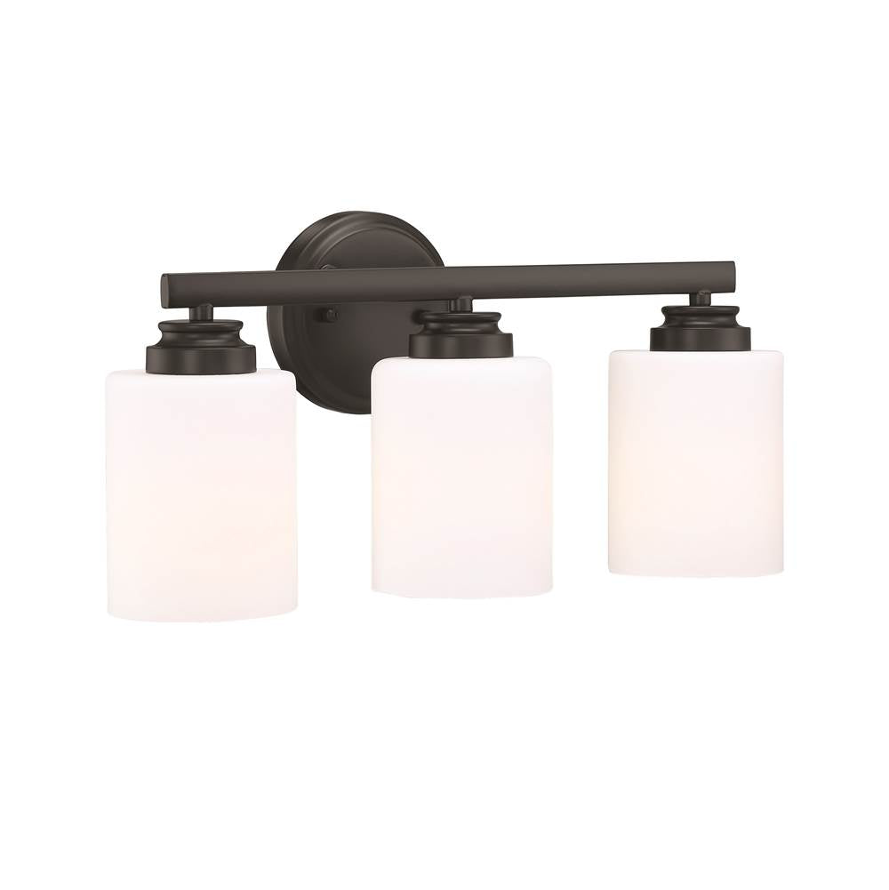 Craftmade Bolden 3 Light Vanity In Brushed Polished Nickel (white Glass)
