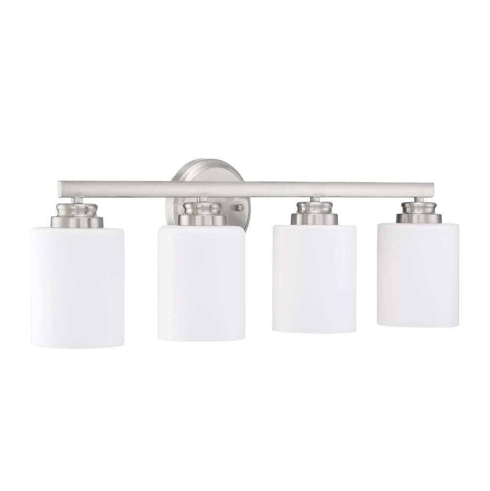 Craftmade 50504-BNK-WG Brushed Polished Nickel Bolden 4 Light Vanity In Brushed Polished Nickel (white Glass) Image 1
