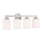 Craftmade Bolden 4 Light Vanity In Brushed Polished Nickel (white Glass)