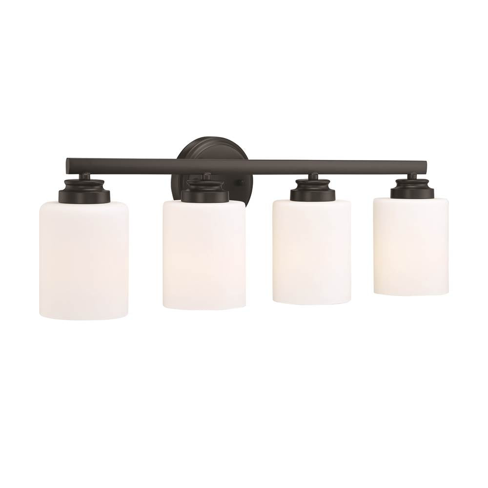 Craftmade Bolden 4 Light Vanity In Brushed Polished Nickel (white Glass)