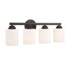 Craftmade Bolden 4 Light Vanity In Brushed Polished Nickel (white Glass)