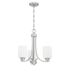 Craftmade 50523-BNK-WG Brushed Polished Nickel Bolden 3 Light Chandelier In Brushed Polished Nickel (white Glass) Image 1