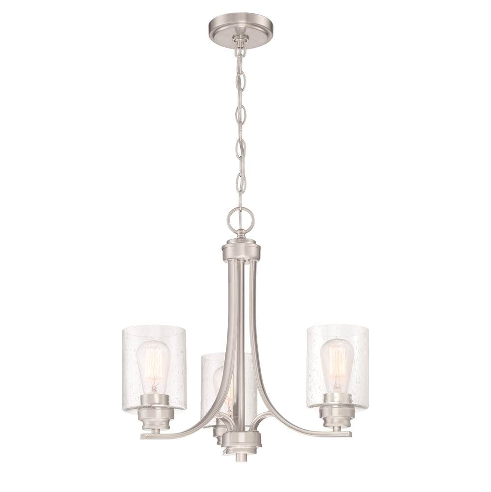 Craftmade Bolden 3 Light Chandelier In Brushed Polished Nickel