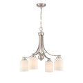Craftmade 50524-BNK-WG Brushed Polished Nickel Bolden 4 Light Chandelier In Brushed Polished Nickel (white Glass) Image 1