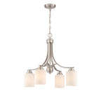 Craftmade 50524-BNK-WG Brushed Polished Nickel Bolden 4 Light Chandelier In Brushed Polished Nickel (white Glass) Image 1