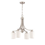 Craftmade Bolden 4 Light Chandelier In Brushed Polished Nickel (white Glass)