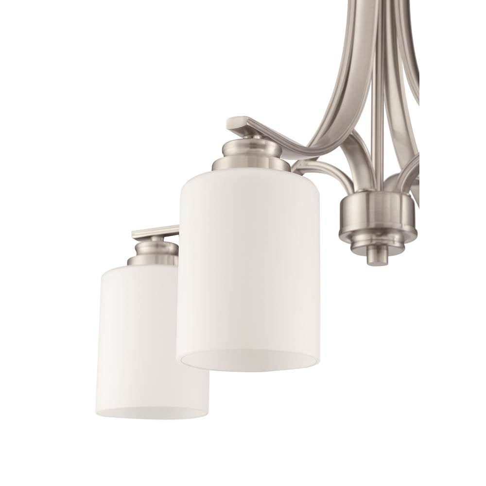 Craftmade 50524-BNK-WG Brushed Polished Nickel Bolden 4 Light Chandelier In Brushed Polished Nickel (white Glass) Image 3