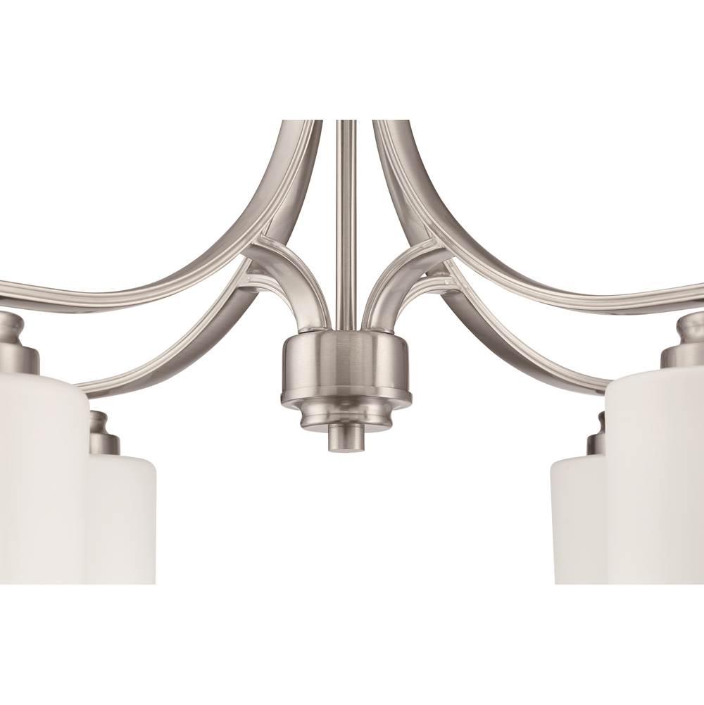 Craftmade 50524-BNK-WG Brushed Polished Nickel Bolden 4 Light Chandelier In Brushed Polished Nickel (white Glass) Image 2