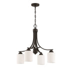 Craftmade Bolden 4 Light Chandelier In Brushed Polished Nickel (white Glass)