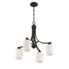 Craftmade 50524-FB-WG Flat Black Bolden 4 Light Chandelier In Flat Black (white Glass) Image 6