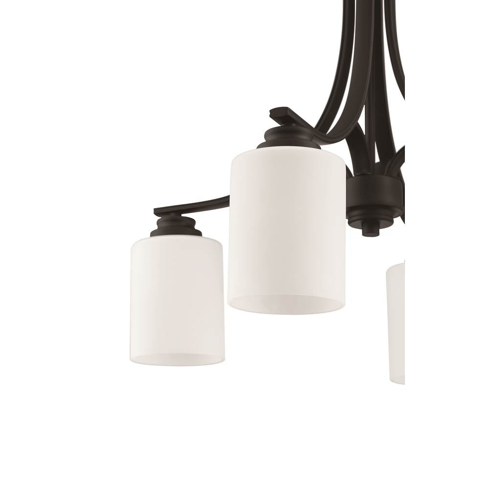 Craftmade 50524-FB-WG Flat Black Bolden 4 Light Chandelier In Flat Black (white Glass) Image 3