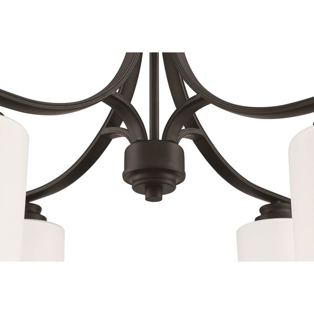 Craftmade 50524-FB-WG Flat Black Bolden 4 Light Chandelier In Flat Black (white Glass) Image 2