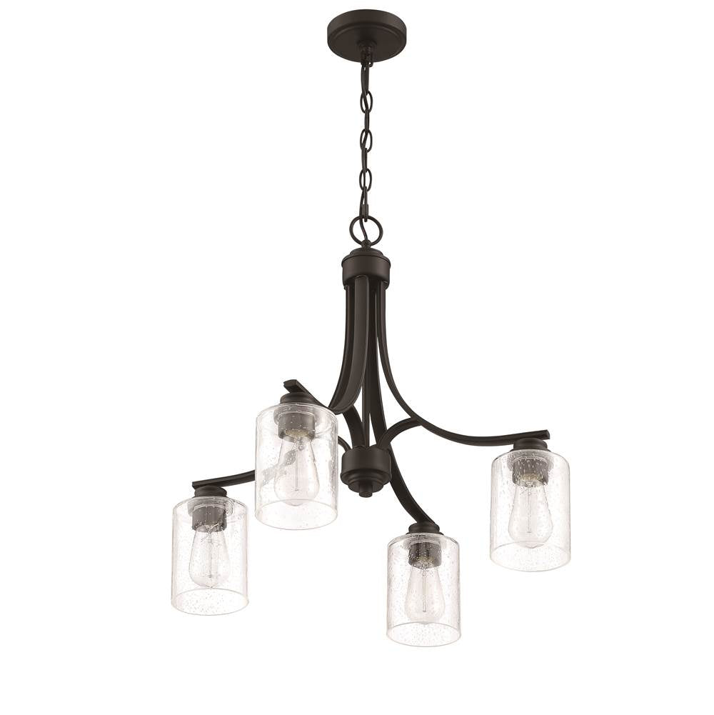 Craftmade 50524-FB Flat Black Bolden 4 Light Chandelier In Flat Black Image 5