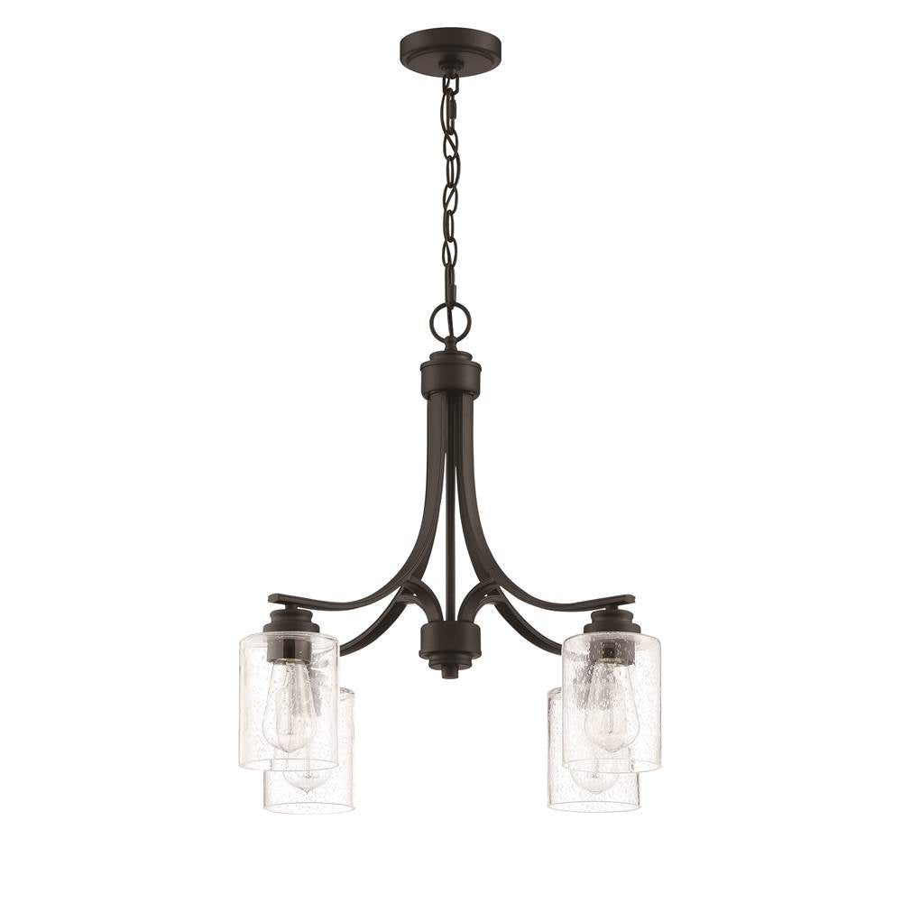 Craftmade 50524-FB Flat Black Bolden 4 Light Chandelier In Flat Black Image 4