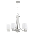 Craftmade 50525-BNK-WG Brushed Polished Nickel Bolden 5 Light Chandelier In Brushed Polished Nickel (white Glass) Image 1