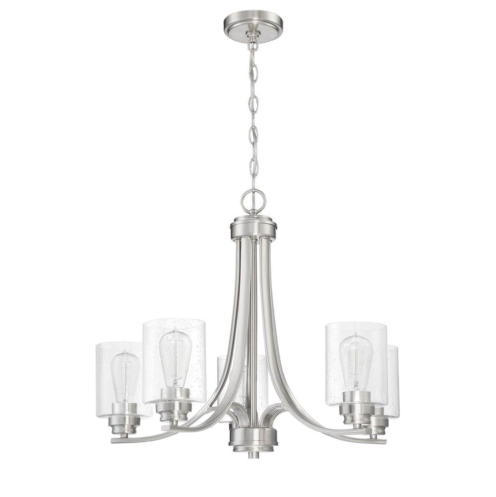 Craftmade 50525-BNK Brushed Polished Nickel Bolden 5 Light Chandelier In Brushed Polished Nickel Image 1