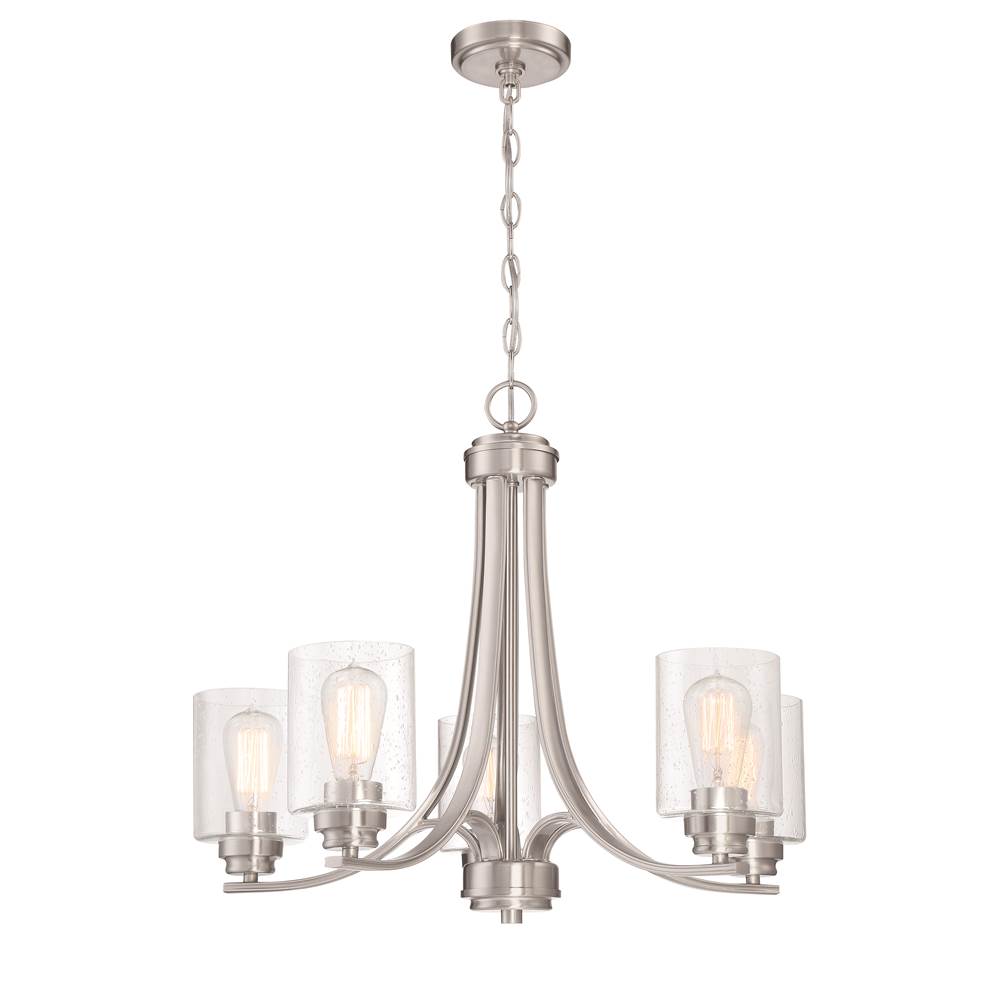 Craftmade Bolden 5 Light Chandelier In Brushed Polished Nickel