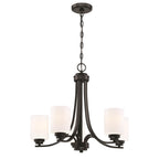 Craftmade Bolden 5 Light Chandelier In Brushed Polished Nickel (white Glass)