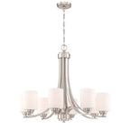 Craftmade Bolden 8 Light Chandelier In Brushed Polished Nickel (white Glass)