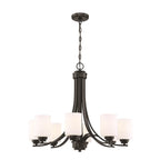 Craftmade Bolden 8 Light Chandelier In Brushed Polished Nickel (white Glass)