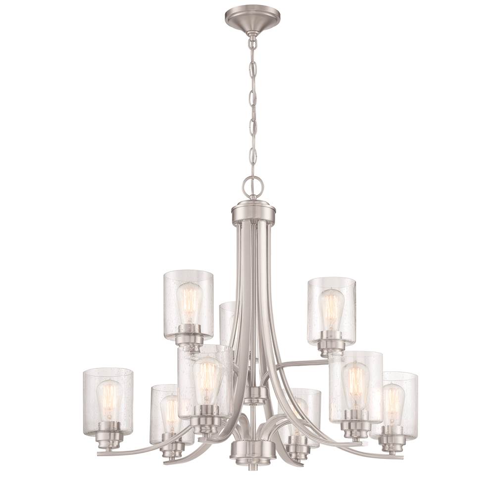 Craftmade Bolden 9 Light Chandelier In Brushed Polished Nickel
