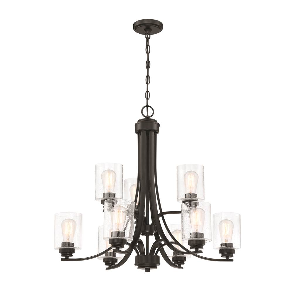 Craftmade Bolden 9 Light Chandelier In Brushed Polished Nickel