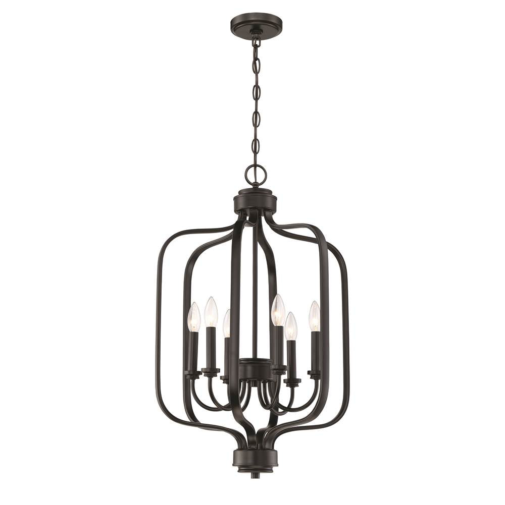 Craftmade Bolden 6 Light Foyer In Brushed Polished Nickel