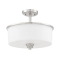 Craftmade 50552-BNK-WG Brushed Polished Nickel Bolden 2 Light Convertible Semi Flush In Brushed Polished Nickel (white Glass) Image 1