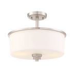 Craftmade Bolden 2 Light Convertible Semi Flush In Brushed Polished Nickel (white Glass)